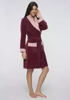 Халат Vivance Dreams, цвет Dunkelrot, Flieder-Gestreift