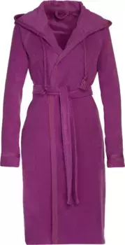 Халат Vossen "Jive" (1 шт.), с капюшоном, чистый хлопок, с окантовкой багажным ремнем, фиолетовый