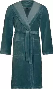 Халат Vossen унисекс "Линн" (1 шт.), женский и мужской, с капюшоном, из микрофибры, синий
