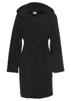 Халат женский домашний "Sina" (1 шт.), однотонный халат, короткий, с высоким содержанием хлопка, XS-3XL My Home, черный