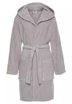 Халат женский домашний "Sina" (1 шт.), однотонный халат, короткий, с высоким содержанием хлопка, XS-3XL My Home, серый