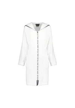 Халат женский на молнии с капюшоном Sea Salt Sand 3101 белый - 600 Cawo