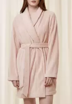 Халат женский Триумф "Robes Fleece Robe 3/4" (с поясом), халат с шалевым воротником Triumph, розовый