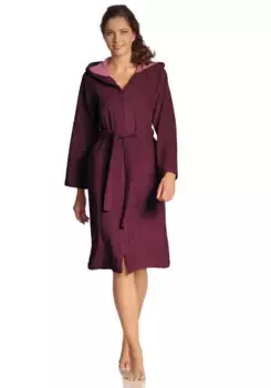 Халат женский Vossen "Палермо" (1 шт.), с капюшоном и молнией, цвет Burgund