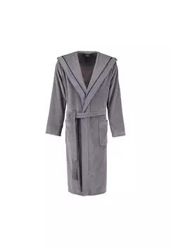 Халаты мужские с капюшоном велюровые высокие-низкие 5703 камень - 763 Cawo, серый