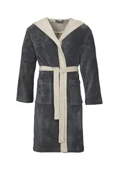 Халаты унисекс с капюшоном фланель Мак - 012 VOSSEN, серый