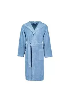 Халаты унисекс с капюшоном-поло Lynn синий - 4850 VOSSEN