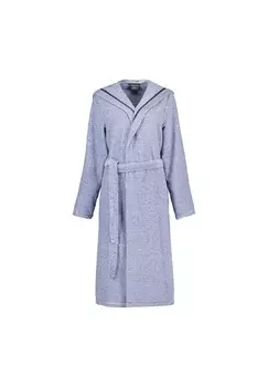 Халаты женские с капюшоном в полоску 3336 темно-белый - 16 Cawo, синий
