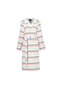 Халаты женские с капюшоном в полоску 3344 бело-разноцветные - 62 Cawo, мультиколор