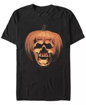 Хэллоуин 2 мужская резная тыква большое лицо футболка с коротким рукавом Fifth Sun, черный