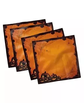 Хэллоуинский набор из 4 салфеток, 18 x 18 дюймов Ambesonne, оранжевый