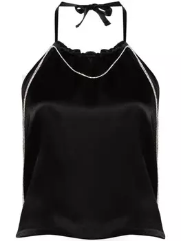 Hamoulet атласный топ Layla, украшенный кристаллами, черный