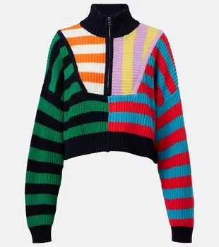 Хэмптон вязаный свитер из хлопковой смеси Staud, Cabana Stripe Multicolor