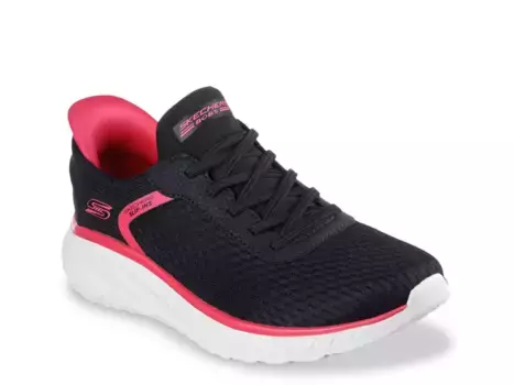 Hands Free Slip-Ins BOBs Sport Squad Chaos Stroke Of Luck Кроссовки - женские Skechers, Black/Pink