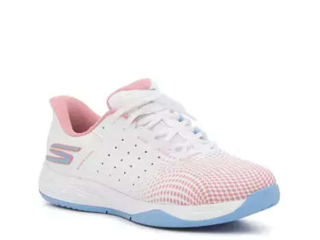 Hands Free Slip-ins Relaxed Fit Viper Court Reload Pickleball Кроссовки - женские Skechers, White/Blue/Pink