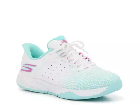 Hands Free Slip-ins Relaxed Fit Viper Court Reload Pickleball Кроссовки - женские Skechers, White/Turquoise/Magenta