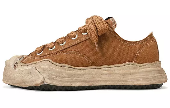 Hank Стильные кроссовки для скейтбординга унисекс с низким верхом коричневого цвета Mihara Yasuhiro