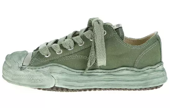 Hank Стильные кроссовки для скейтбординга унисекс с низким верхом зеленого цвета Mihara Yasuhiro