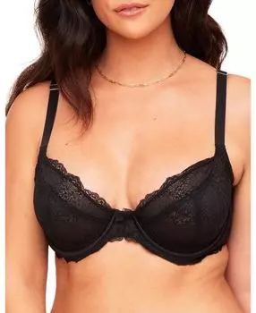 Hannalee Женский бюстгальтер больших размеров без подкладки с полным покрытием Adore Me, черный