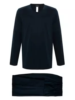 Hanro пижама с длинными рукавами, синий