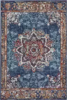 HANSE Домашний ковер "Мадерно", прямоугольный, восточный, восточный, короткий ворс, гостиная, спальня, столовая HANSE Home 160х235 см, синий