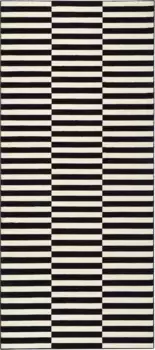 HANSE Home бегун "Панель", прямоугольный, короткий ворс, в полоску, ковер, узор, столовая, гостиная, прихожая 80х200 см, черный/кремовый