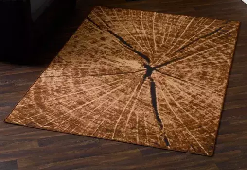 HANSE Home Ковер "имитация ствола дерева", прямоугольный, имитация дерева, натуральный, нескользящий, гостиная, спальня, столовая 140х200 см, коричневый