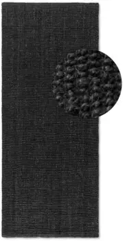 HANSE Home Runner "Jaipur", прямоугольный, джут, натуральный, гостиная, столовая, спальня, прихожая, современный, бохо 80х200 см, черный