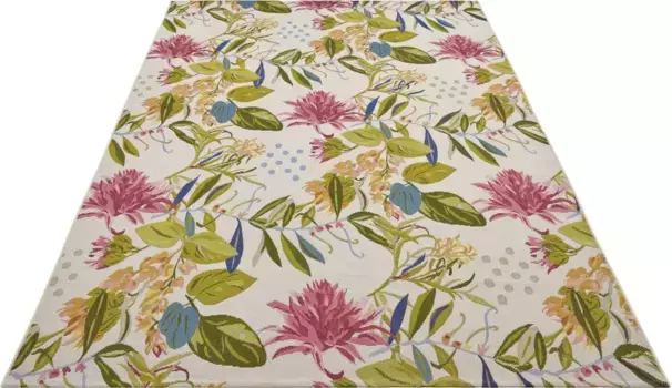 HANSE Home уличный коврик "Цветы и листья", прямоугольный, для дома и улицы, ковер, устойчивый к атмосферным воздействиям, балкон, сад, гостиная 200х285 см, цвет bunt