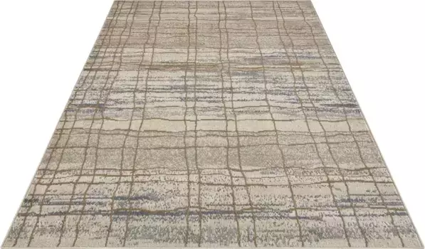 HANSE Ковер для дома "Jord", прямоугольный, короткий ворс, мягкий, винтажный, гостиная, спальня, столовая, прихожая HANSE Home 240х340 см, кремовый/синий