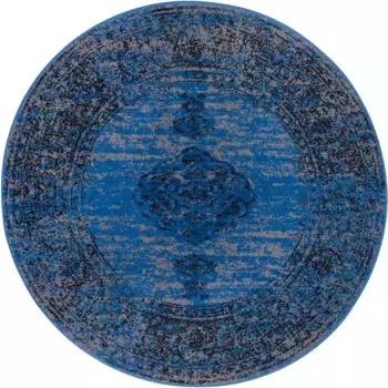 HANSE Ковер для дома "Meridional", круглый, восточный, восточный, короткий ворс, гостиная, спальня, винтаж HANSE Home 160 см, цвет jeansblau