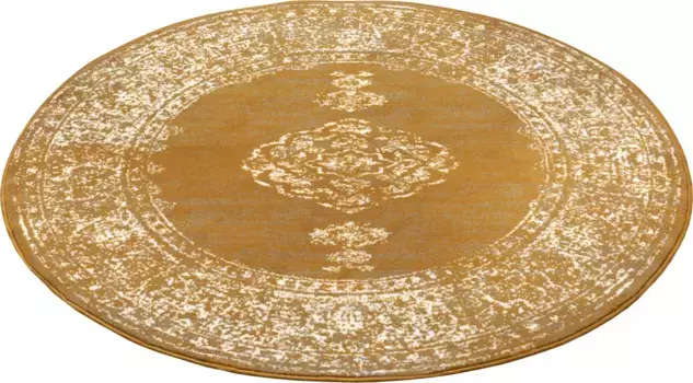 HANSE Ковер для дома "Meridional", круглый, восточный, восточный, короткий ворс, гостиная, спальня, винтаж HANSE Home 160 см, горчично-желтый