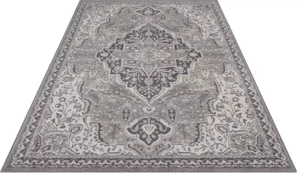 HANSE Ковер для дома "Orken", прямоугольный, короткий ворс, мягкий, восточный, винтажный, гостиная, спальня, столовая HANSE Home 80х120 см, серый/кремовый