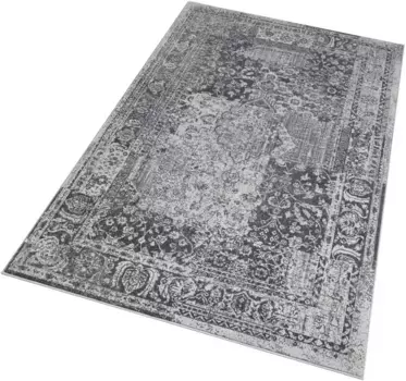 HANSE Ковер для дома "Plume", прямоугольный, короткий ворс, подержанный вид, ковер, винтаж, столовая, гостиная, прихожая HANSE Home 120х170 см, серый/синий