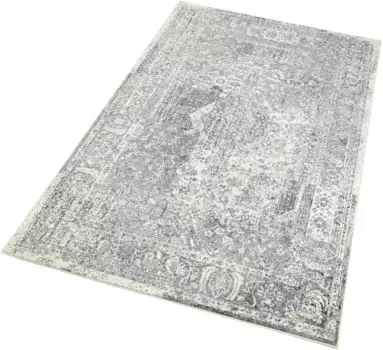 HANSE Ковер для дома "Plume", прямоугольный, короткий ворс, подержанный вид, ковер, винтаж, столовая, гостиная, прихожая HANSE Home 120х170 см, серый