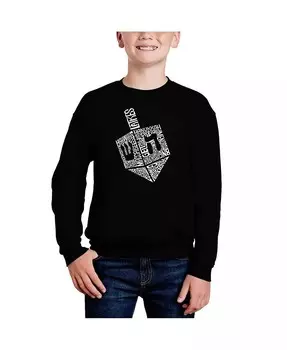 Hanukkah Dreidel — толстовка с круглым вырезом Big Boy's Word Art La Pop Art, черный