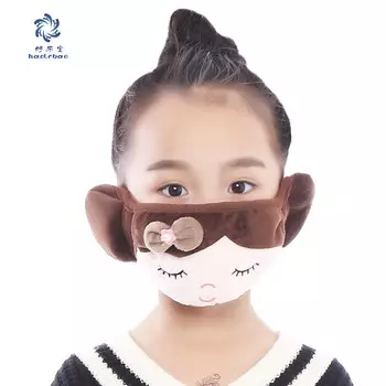 Haolebao (хаолебао) кофейного цвета, защитные наушники с подвесками для рта, для детской осенне-зимней езды на велосипеде для мужчин и женщин, пыленепроницаемые и морозостойкие, утолщенные термозащитные рукава