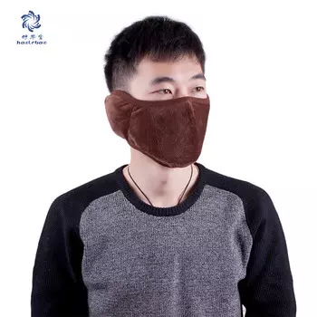 Haolebao (haolebao) коричневые защитные наушники для рта для взрослых, осенние и зимние велосипедные наушники для мужчин и женщин, пыленепроницаемые и морозостойкие утолщенные термозащитные рукава