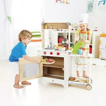 Hape Cook 'N Serve Kids Современный дизайн Ролевая игра Деревянная кухня для приготовления пищи Hape