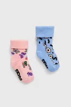 Happy Socks Детские носки Kids Butterfly Baby Terry Socks 2 шт., розовый