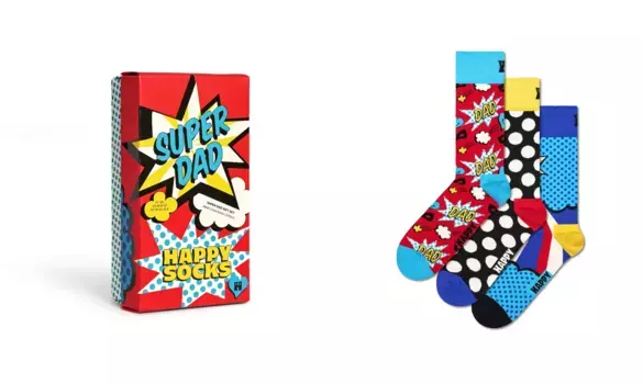 Happy Socks Носки (3 пары) Подарочный набор для суперпапы, цвет Bunt