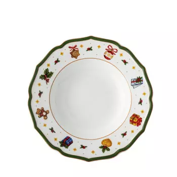 Happy Wintertime Green тарелка глубина 23 см Hutschenreuther, красочный/зеленый