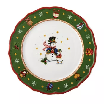 Happy Wintertime Green Тарелка плоская 33 см Hutschenreuther, красочный/зеленый