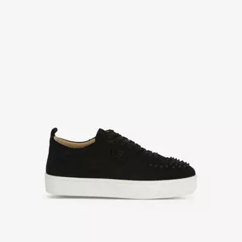 Happyrui плоские велюровые шиповки с шипами Christian Louboutin, черный