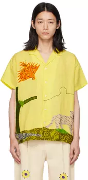 HARAGO Желтая рубашка с аппликацией
