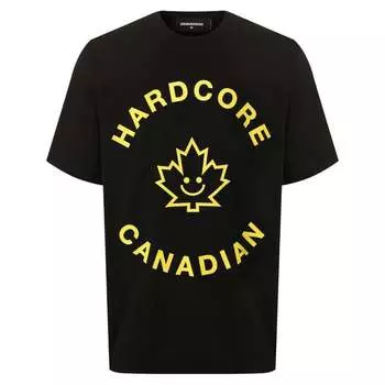 Хардкорная футболка с канадским кленовым листом Dsquared2, черный