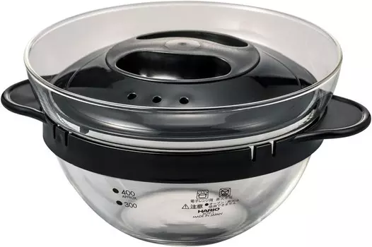 HARIO XOY-1-B Стеклянная кастрюля для гарнира для микроволновой печи, черная, практичная вместимость, 15,9 жидких унций (450 мл), сделано в Японии, простота приготовления, крем-суп, ручная работа, Black (Black 19-3911Tcx)