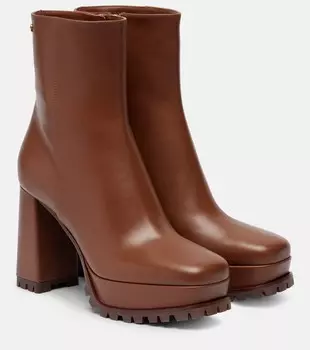 Harlem 70 кожаные платформенные ботинки по щиколотку Gianvito Rossi, Cuoio