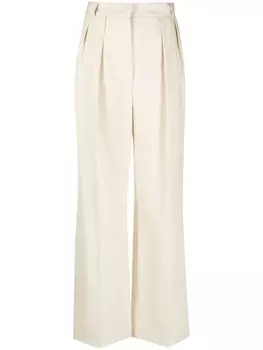 Harris Wharf London брюки с завышенной талией и складками, нейтральный цвет