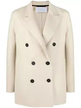 Harris Wharf London двубортный блейзер с заостренными лацканами, нейтральный цвет